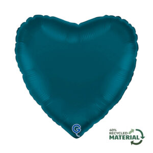 Heart 18inc Satin Petrol Blue