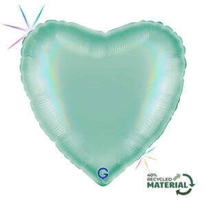 Heart 18inc Rainbow Holographic Platinum Tiffany