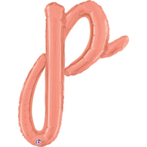 Letter P Script Rose Gold