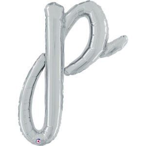 Letter P Script Silver