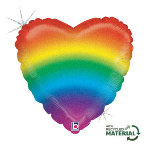 H18 Glitter Rainbow Heart
