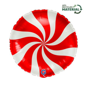 Round 18inc Swirly White-Red