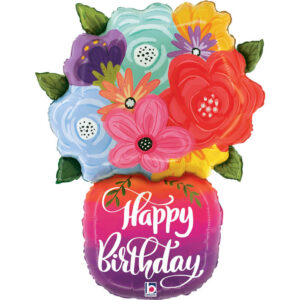 Birthday Bright Flowers Vase
