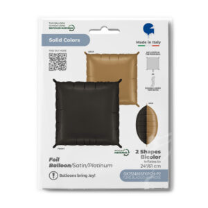 Deco-Bicolor Squares Satin Fumé Black & Platinum Champagne