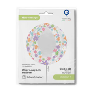 Globe 19inc Transparent Colorful Daisies 4D - NO VALVE