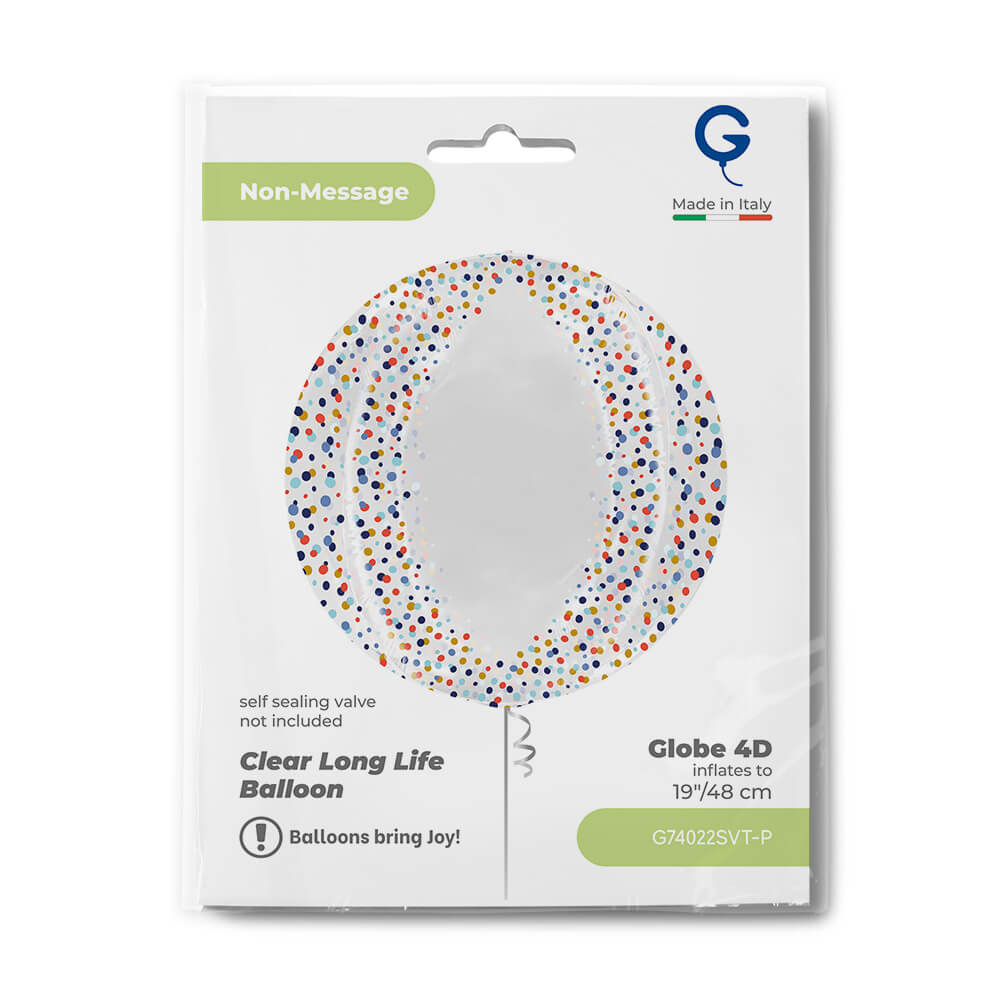 Globe 19inc Transparent Confetti 4D - NO VALVE