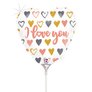 H09 Rose Gold Heart Love You