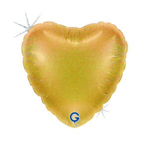 Heart 04inc Glitter Holographic Gold 5