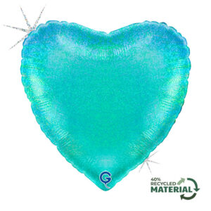 Heart 18inc Glitter Holographic Tiffany
