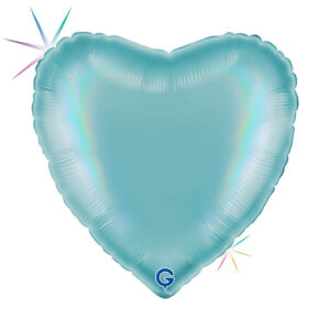 Heart 18inc Rainbow Holographic Platinum Tenerife Sea