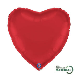 Heart 18inc Satin Rubin Red