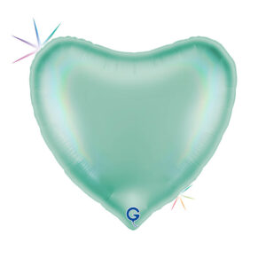 Heart 36inc Rainbow Holographic Platinum Tiffany