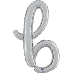 Letter B Script Silver