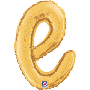 Letter E Script Gold