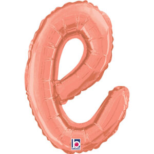 Letter E Script Rose Gold