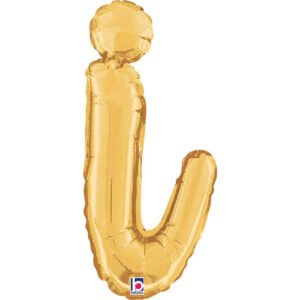 Letter I Script Gold
