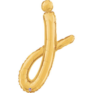 Letter J Script Gold