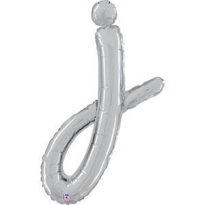 Letter J Script Silver
