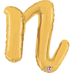 Letter N Script Gold