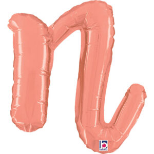 Letter N Script Rose Gold