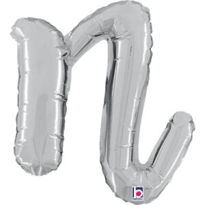 Letter N Script Silver