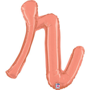 Letter R Script Rose Gold
