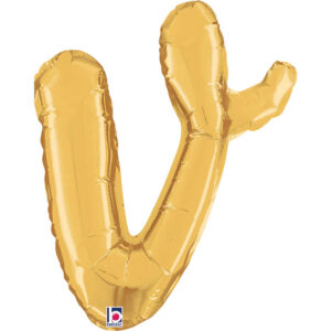 Letter V Script Gold