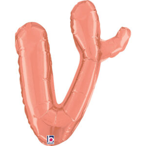 Letter V Script Rose Gold