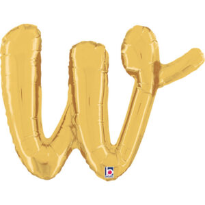 Letter W Script Gold