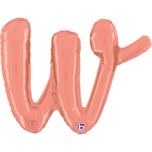Letter W Script Rose Gold