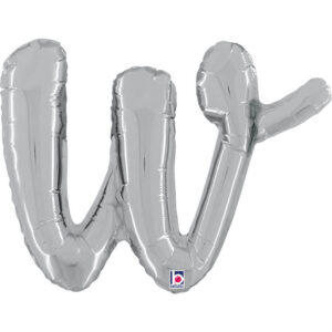 Letter W Script Silver