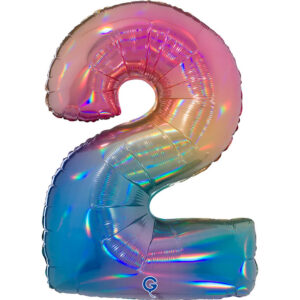 Number 2 Colourful Rainbow 40inc