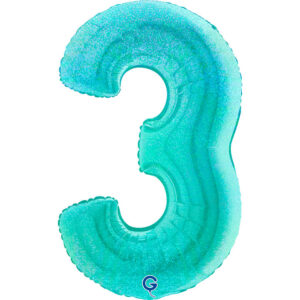 Number 3 Glitter Holographic Tiffany 40inc