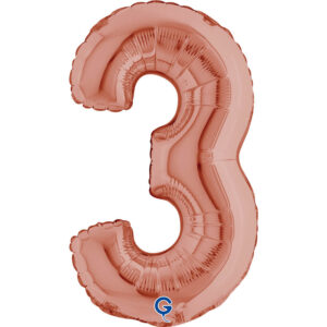 Number 3 Rose Gold 14inc
