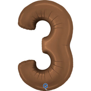 Number 3 Satin Chocolate 40inc