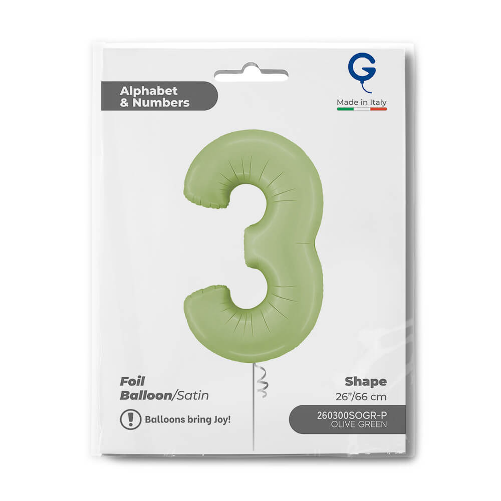 Number 3 Satin Olive Green 26inc - Afbeelding 2