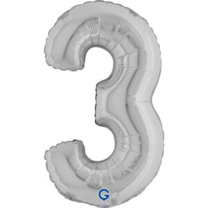 Number 3 Silver 14inc
