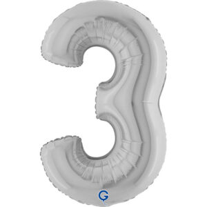 Number 3 Silver 40inc