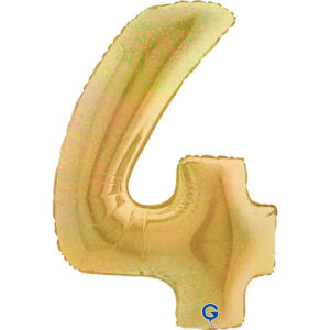Number 4 Glitter Holographic Gold 5 40inc