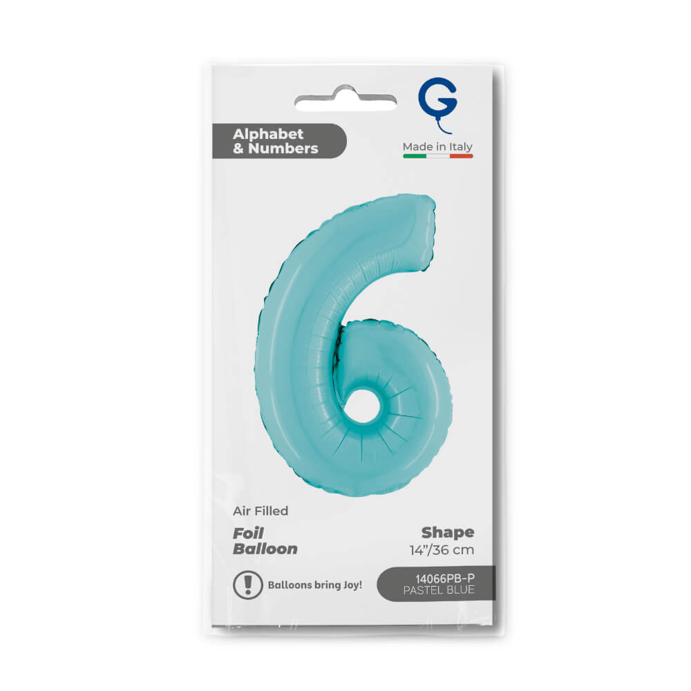 Number 6 Pastel Blue 14inc - Afbeelding 2