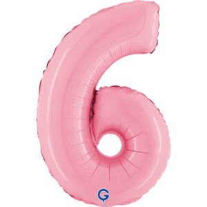 Number 6 Pastel Pink 14inc