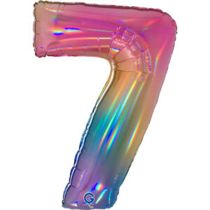 Number 7 Colourful Rainbow 40inc
