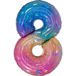 Number 8 Colourful Rainbow 40inc