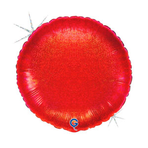 Round 18inc Glitter Holographic Red
