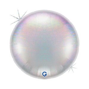 Round 36inc Glitter Holographic Silver