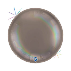 Round 36inc Rainbow Holographic Platinum Grey