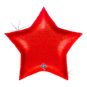 Star 36inc Glitter Holographic Red