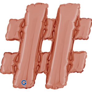 Symbol Hashtag Rose Gold 14inc